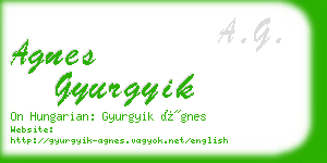 agnes gyurgyik business card